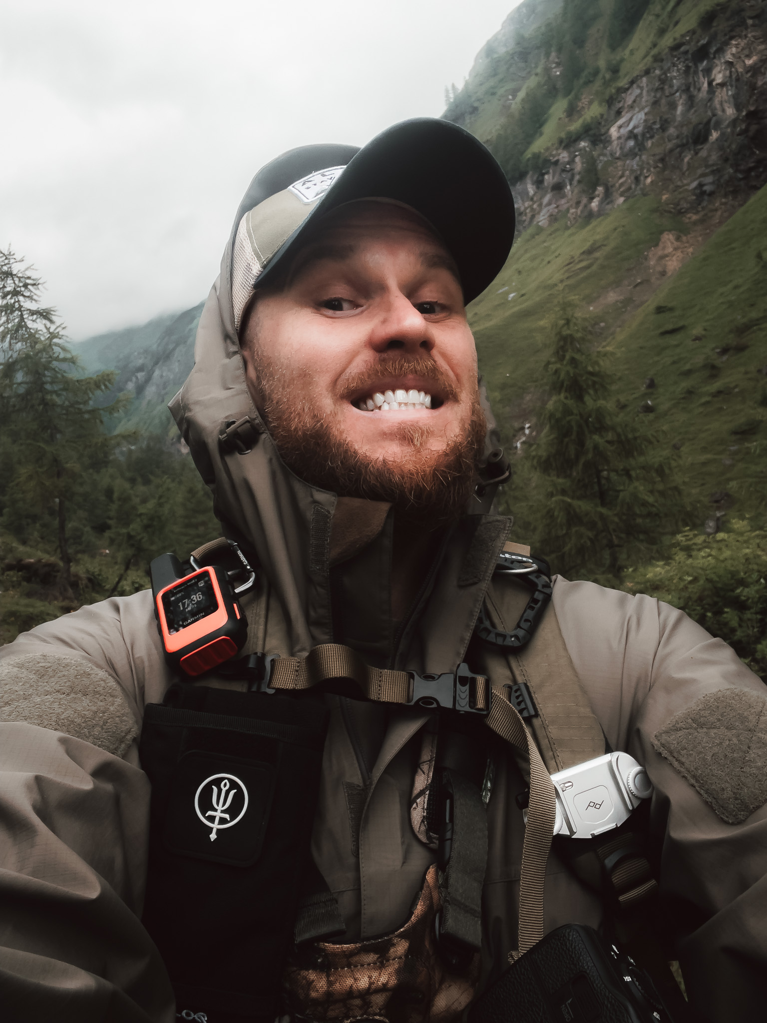 Chris Schwaiger on location in the Austrian Alps — preparing for a wildlife photography expedition at dawn